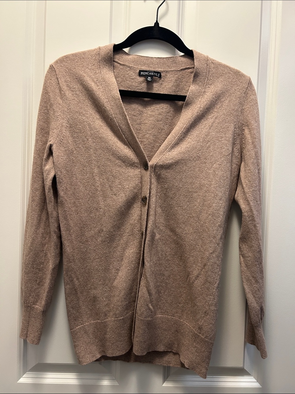 Women's Lightweight V-Neck Wool/Cotton Blend Cardigan - Blush